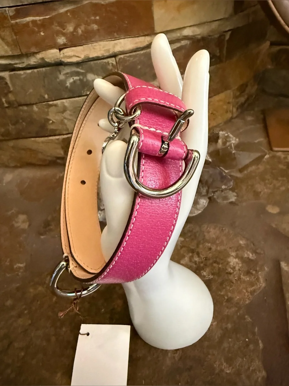 Coach Vintage Leather Dog Collar New Pink 60145